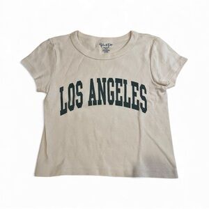 brandy melville cream and green los angeles top